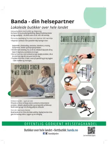 Annonse fra Banda i medlemsbladet til Sanitetskvinnene "Fredrikke"