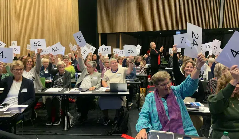 Sanitetskvinnene stemmer på Landsmøte 2024