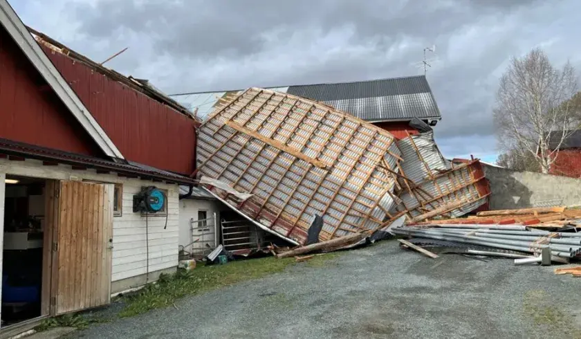 Ødelagt hus i Orkland kommune